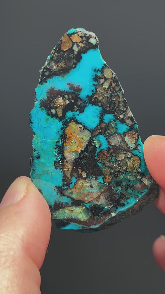 SILICA CHRYSOCOLLA WITH TENERITE DENDRITES FROM BAGDAD MINE, ARIZONA