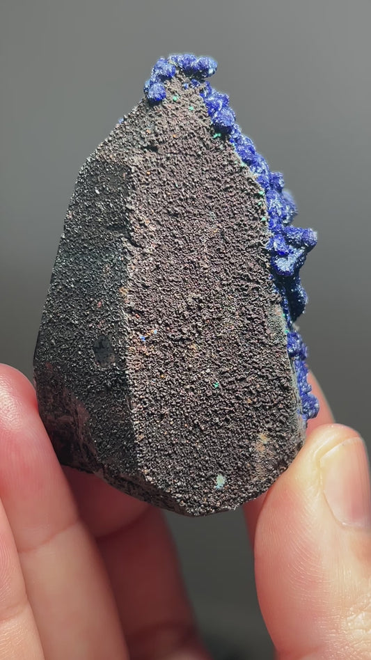 AZURITE ON SMOKY QUARTZ