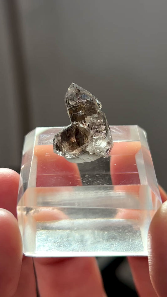 " MIDNIGHT " HERKIMER DIAMOND QUARTZ GEM