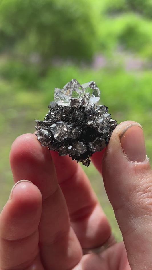 HERKIMER BLACK DRUSY QUARTZ